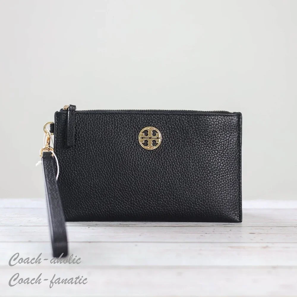 NWT Tory Burch Chelsea Wristlet Leather Wallet in Black